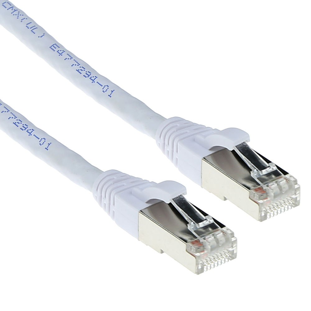 ACT FB6401 SFTP CAT6A Patchkabel Snagless Wit - 1 meter