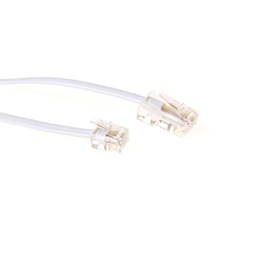 ACT TD5310 Platte Telefoonkabel | RJ11 en RJ45 connectoren | Wit | 10 meter