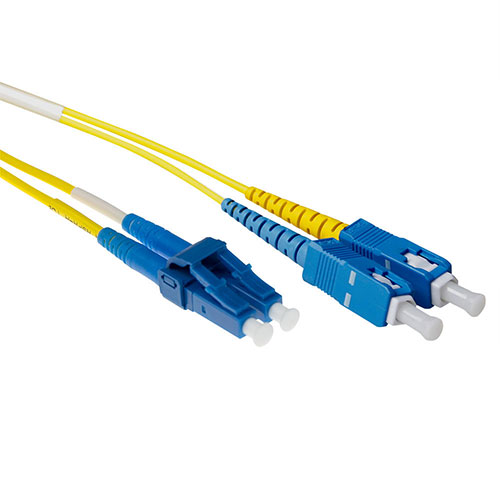 Ewent EL1802 Glasvezel Patchkabel Duplex Short Boot LSZH - LC/SC 9/125µm OS2 - 2 meter