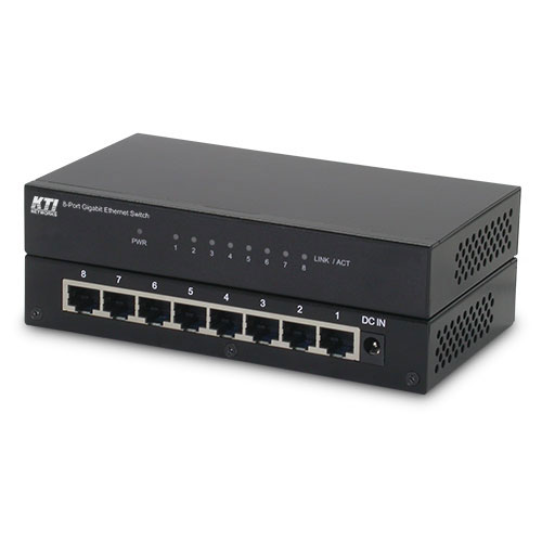 KTI Networks KGS-SOHO-8 ver. B Unmanaged Gigabit Ethernet Switch | 8 x 10/100/1000 Mbps ports