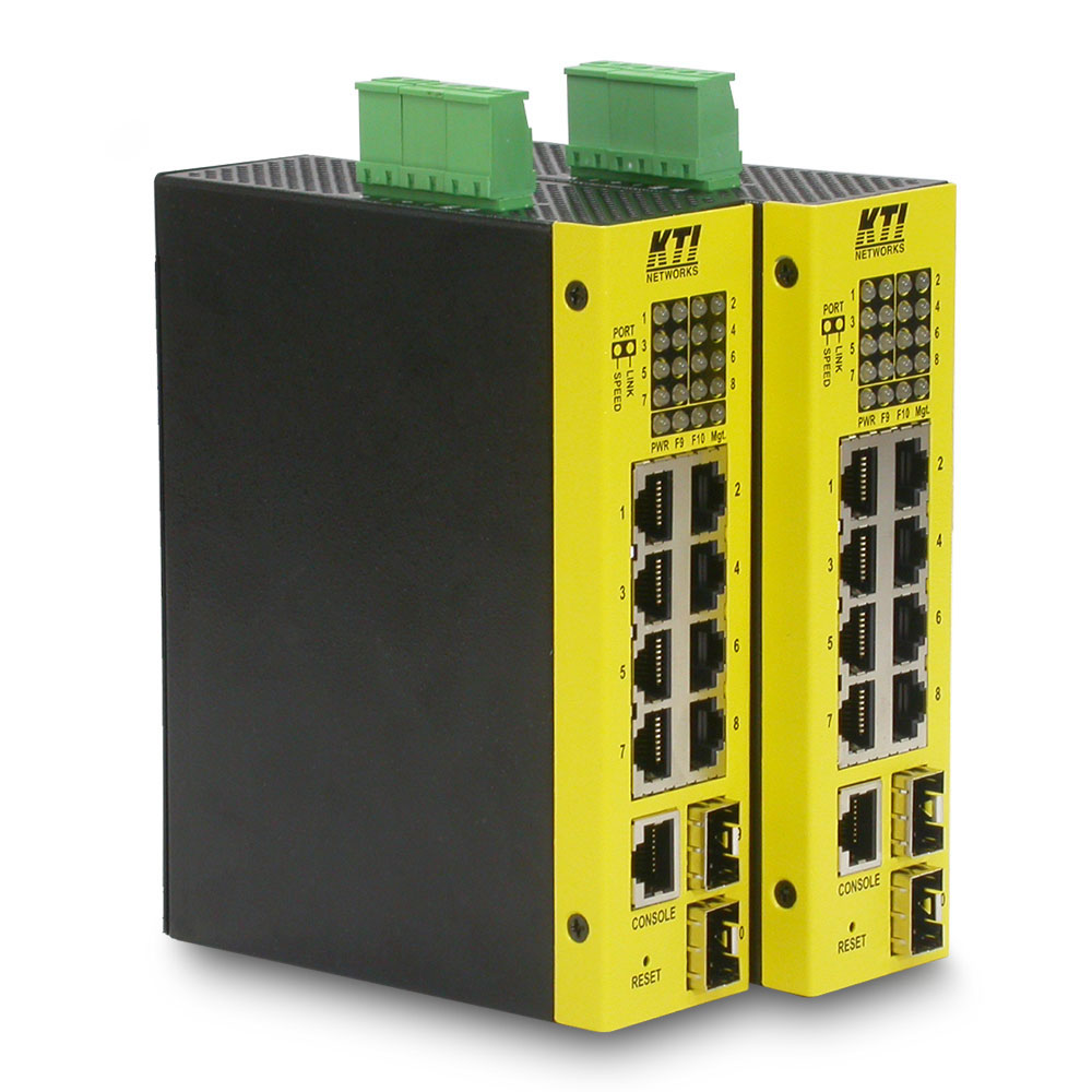 KTI Networks KGS-1060 Industriële 10 poorts L2 managed Gigabit switch met 2 SFP poorten