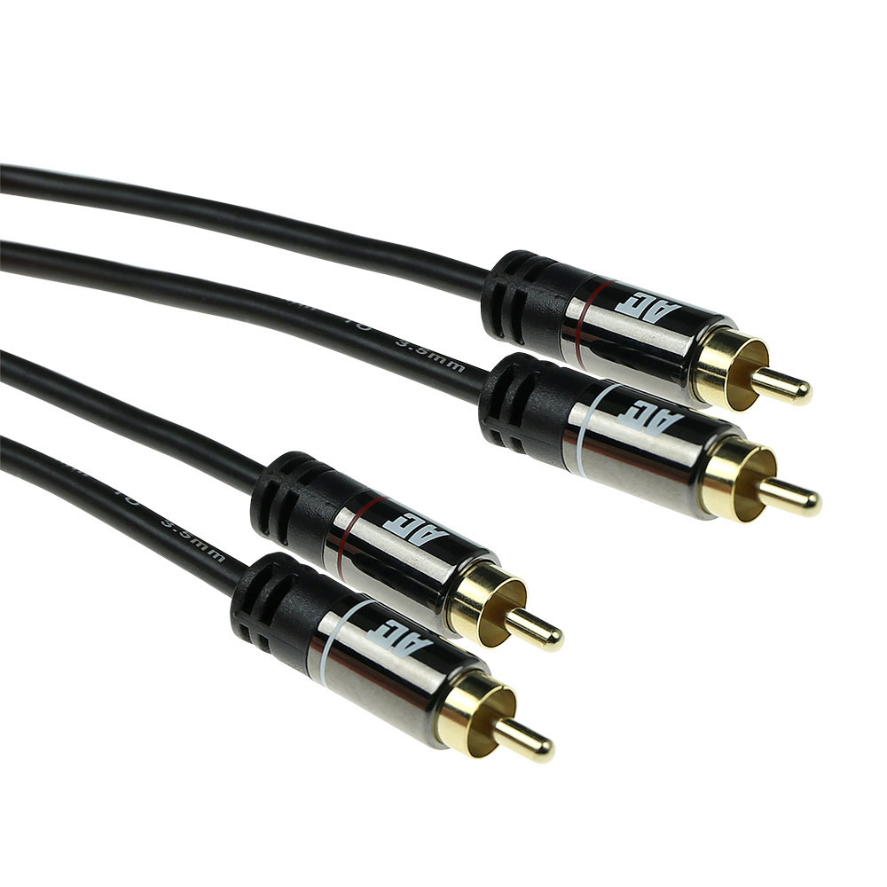 ACT AK6220 High Quality Audio Aansluitkabel 2x Tulp Male/2x Tulp Male - 1,5 meter