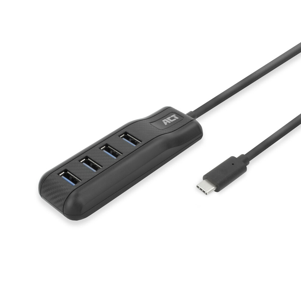 ACT AC6420 USB-C Hub 3.0 | 4x USB-A | 5Gbps | Zwart | Kabellengte 50 cm