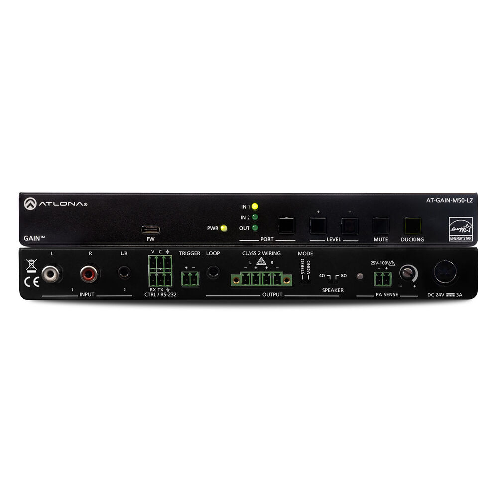 Atlona AT-GAIN-M50-LZ AT-GAIN-M50-LZ Two input Mixer Amplifier