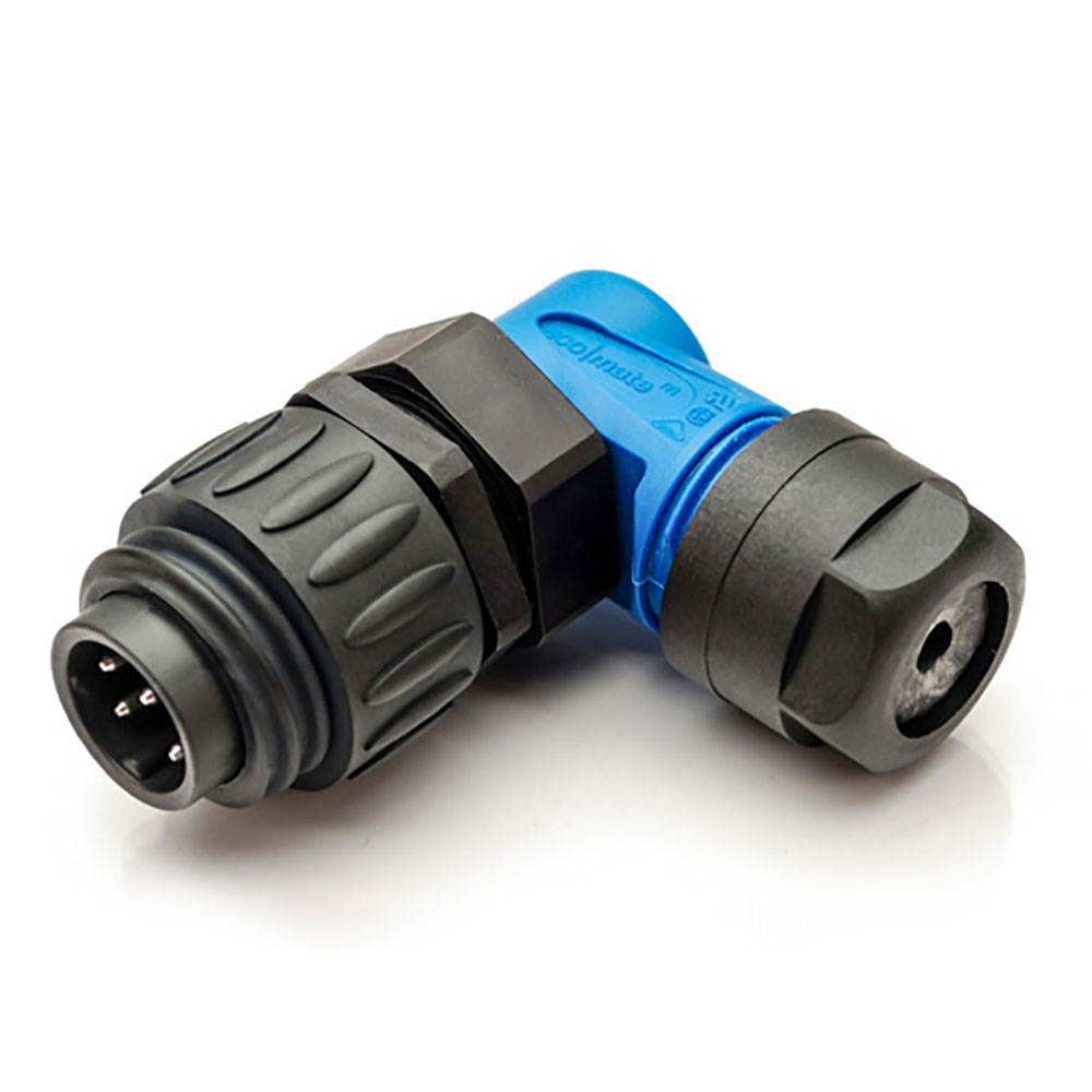 Amphenol C01630K00610010 Ecomate Connector | Male | Haaks | Soldeer | Silver Plated | Zwart/Blauw