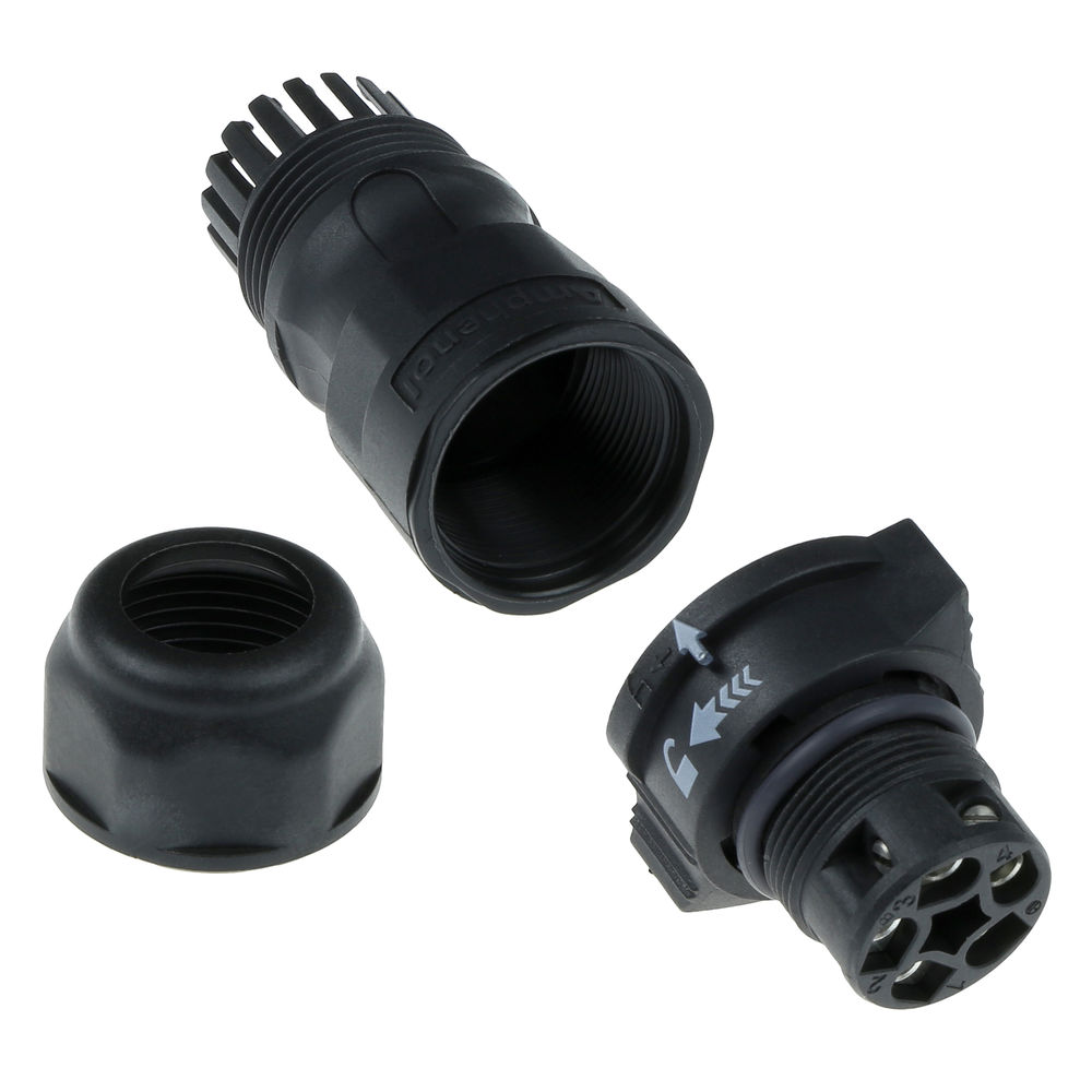 Amphenol DC-05BFFB-QL8APP X-Lok 5 Pin Female Connector | Female Contact | Large Size | Screw | 20 A