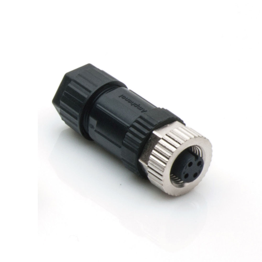 Amphenol M12A-04BFFB-SL7001 M SERIES 4 polig connector female M12 A-coding SCREW FE