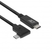 ACT AC7406 USB-C Kabel | 3.2 Gen1 | USB-C male Recht- USB-C male Haaks | 5Gbps | 1 meter