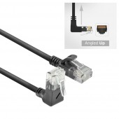 ACT DC4930 U/UTP CAT6A LSZH Slimline Patchkabel | RJ45 connectoren | 90° haaks boven | Zwart | 15 cm